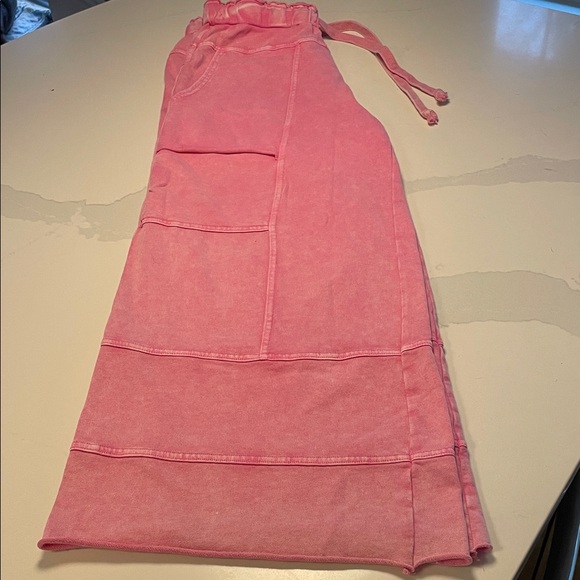 Easel pink cargo crop Drawstring Lounge Pants M - Picture 2 of 6